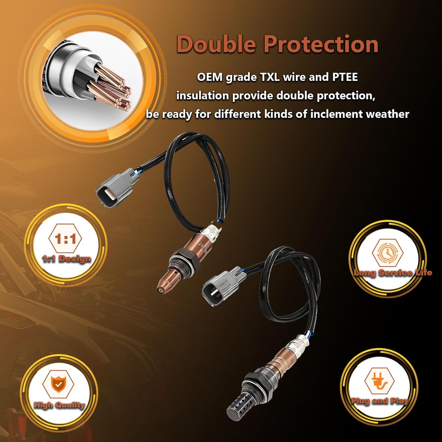 2Pcs Oxygen Sensor Upstream Downstream O2 Sensor Compatible with Toyota 2005-2011 Camry 2.4L 2006-2008 RAV4 2.4L Replaces# 234-4622 234-9049