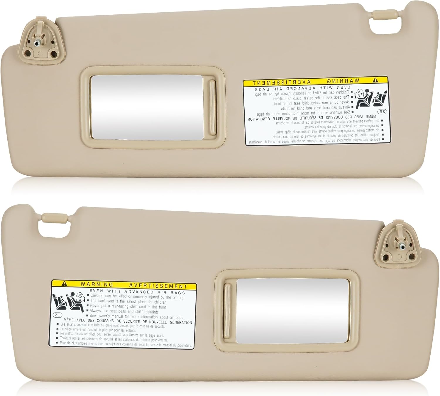 Left Driver Right Passenger Side Beige Sun Visor Fit for Toyota Highlander 2004 2005 2006 2007 Sunvisor Replacement 74320-48260-A0 7432048260A0 74320 48260 A0