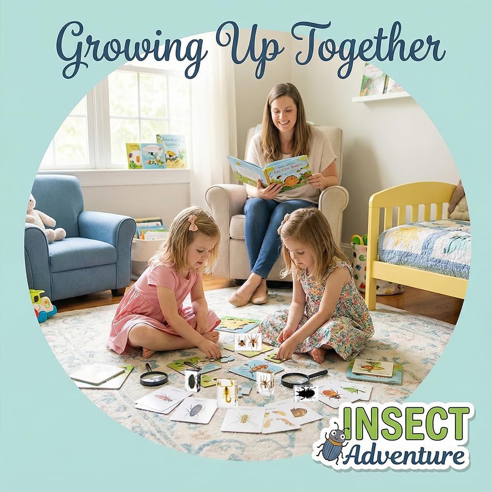 Insect in Resin Collection,Educational Bugs Specimen Set for Kids,Perfect for Preschool,Classroom Science and Home Displays (20 Insect Styles)