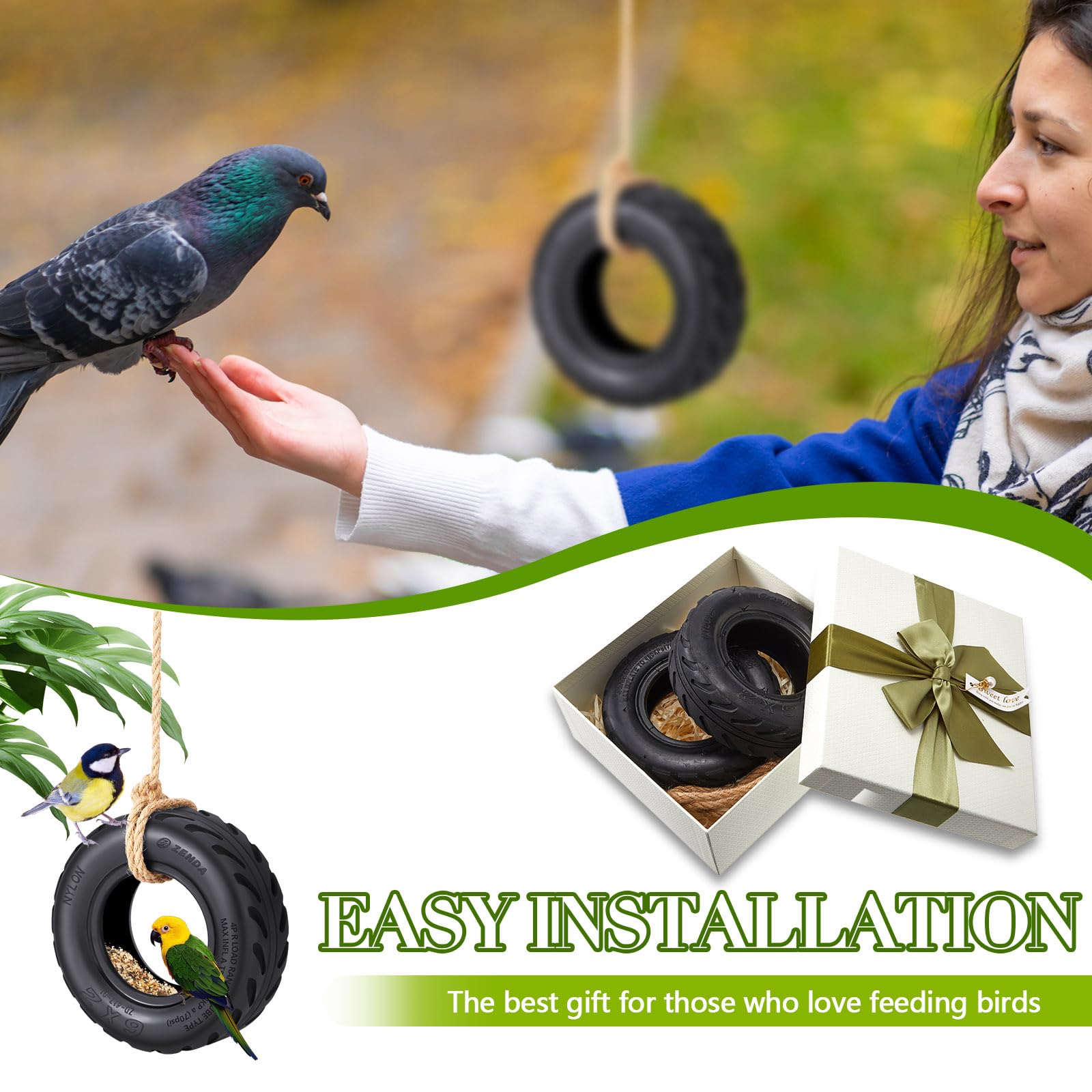 2 comederos para pájaros de 6 x 2 pulgadas con cuerda, comedero especial para pájaros, recogedor de semillas para comederos de pájaros, divertido comedero de pájaros para regalo exterior para