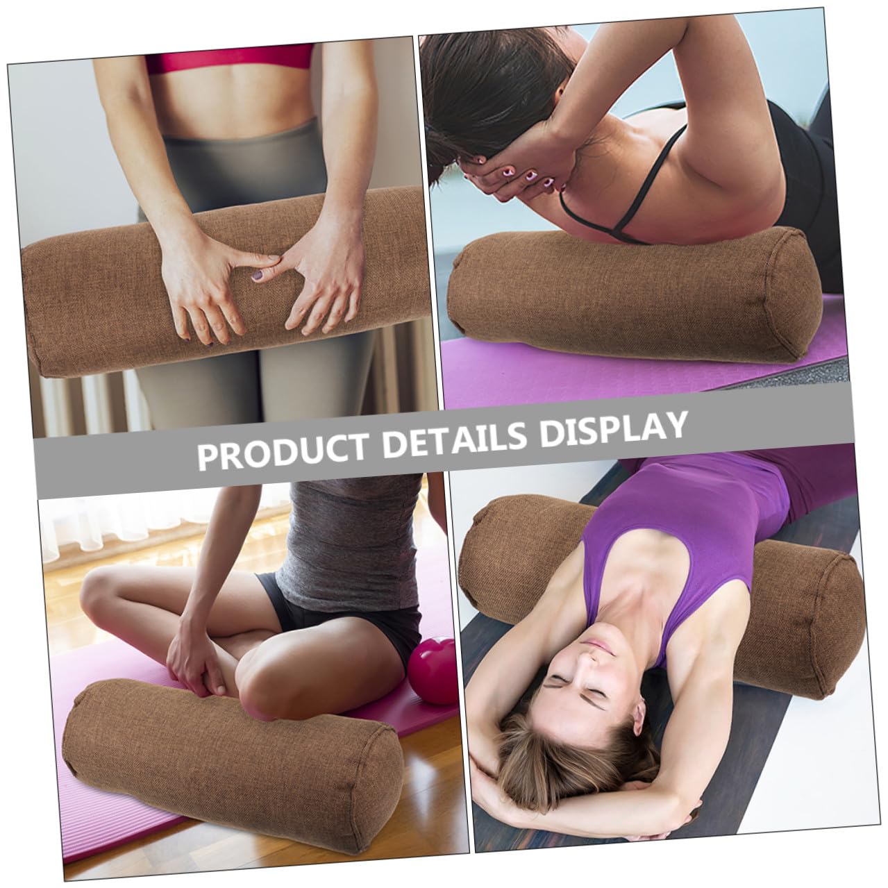 XANAYXWJ Cuscino di supporto cilindrico per yoga e meditazione Cuscino di supporto per il collo in cotone Accessorio versatile da viaggio e da ufficio Allinea la colonna vertebrale e riduce il disagio