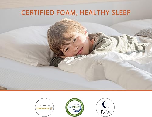 Miniatura 2 de Colchón tamaño matrimonial de 8 pulgadas en una caja, colchón de espuma viscoelástica certificado Certipur US, colchón de gel refrescante para sueño