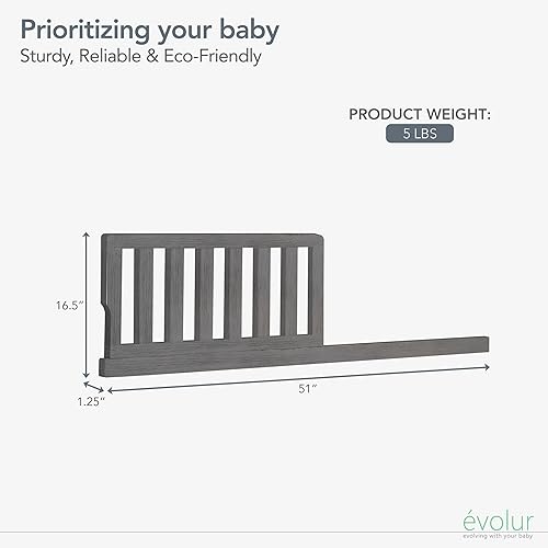 Miniatura 3 de Evolur Riel para niños pequeños, gris rústico