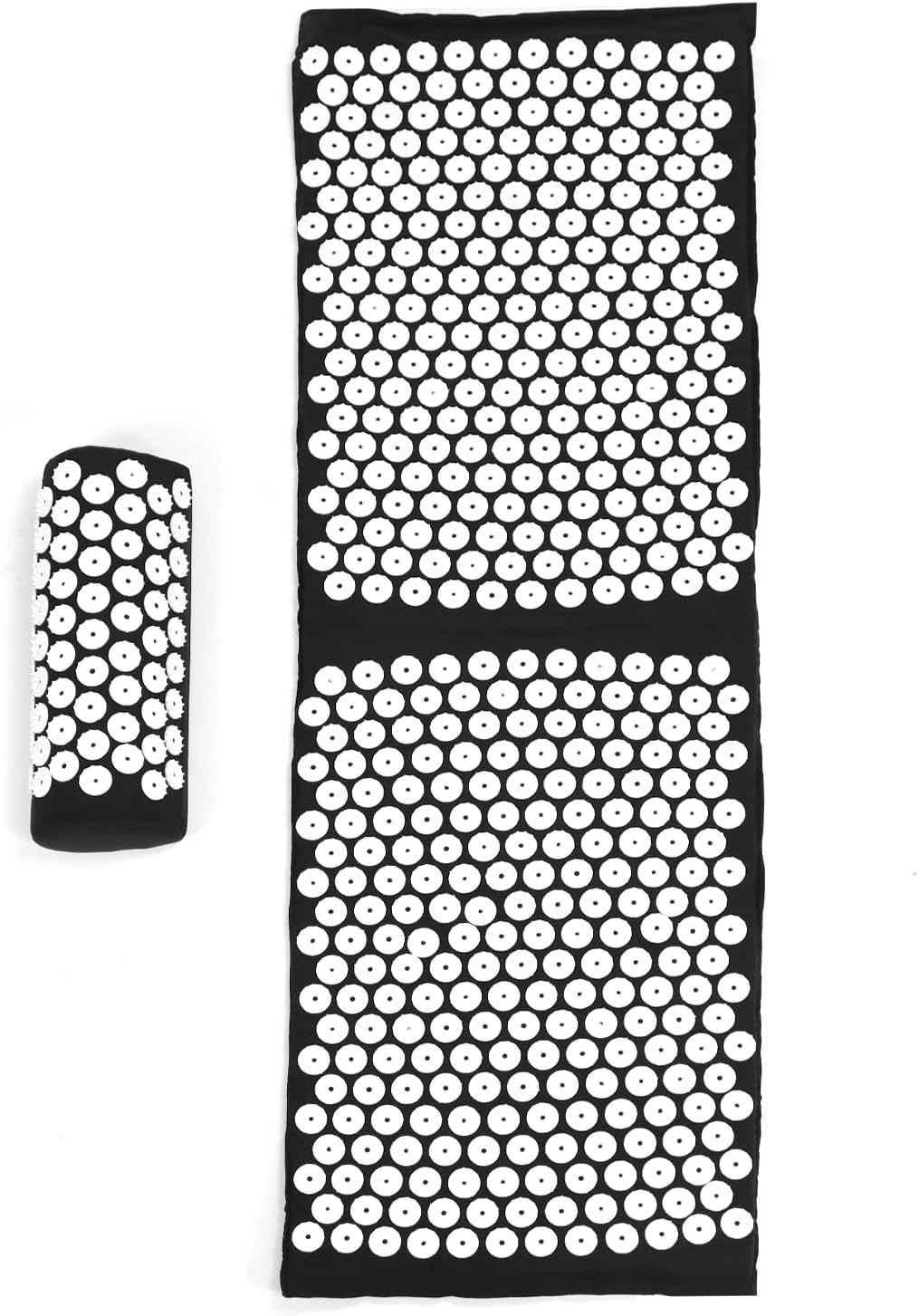 QWORK Acupressure Mat and Pillow Set – Extra Long 47"x16.5" – Muscle Relaxation, Stress Relief Gift – Black