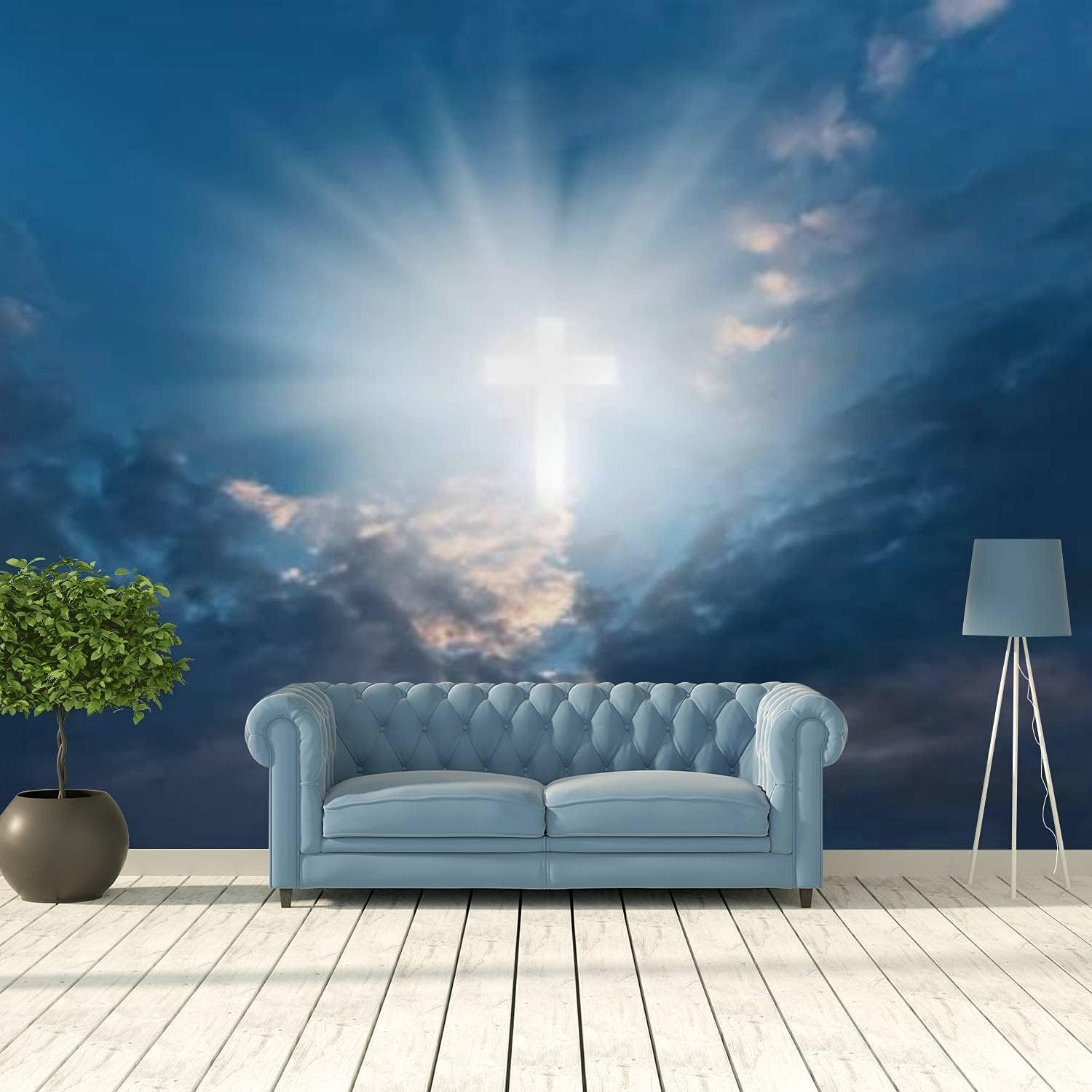 Papier peint mural amovible grand format 3D paysage chambre séjour