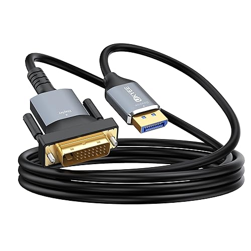 Miniatura 7 de UKYEE Paquete de 2 cables DisplayPort a DVI de 6 pies, adaptador de puerto de pantalla a DVI macho a macho, cable DP a DVI chapado en oro de alta