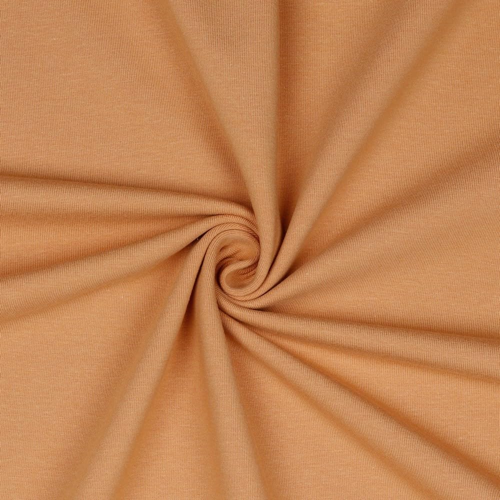 Jersey Fabric Plain Sold by the Metre Tex Standard 100 + GOTS Certified 69 Colours to Choose From Plain + Mottled (068 I Salmon, 50 x 150 cm)