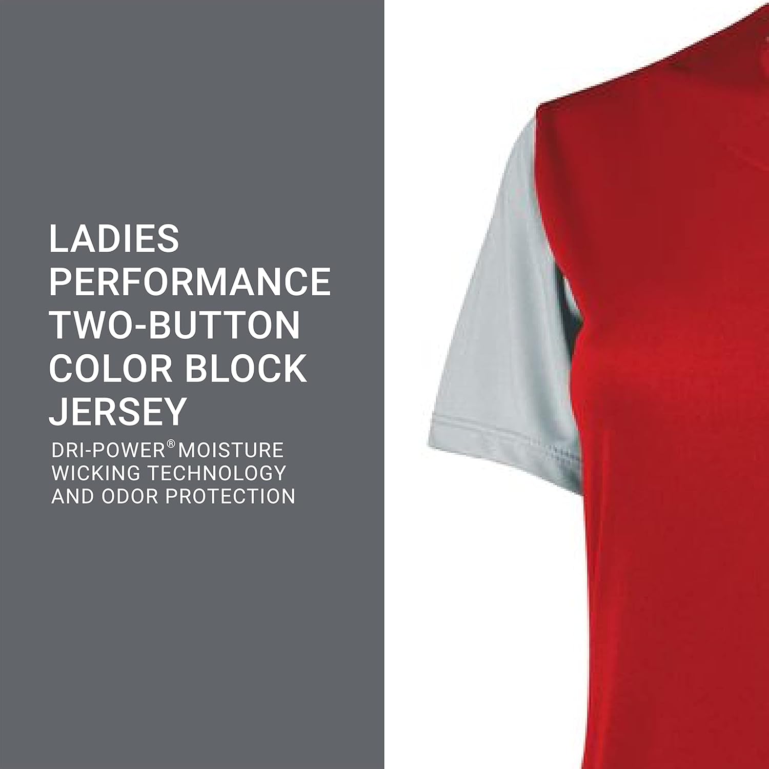 Russell Athletic Women's 2-Button Color Block Jersey - Stylish Short Sleeve Baseball & Softball Shirt for Active Women!