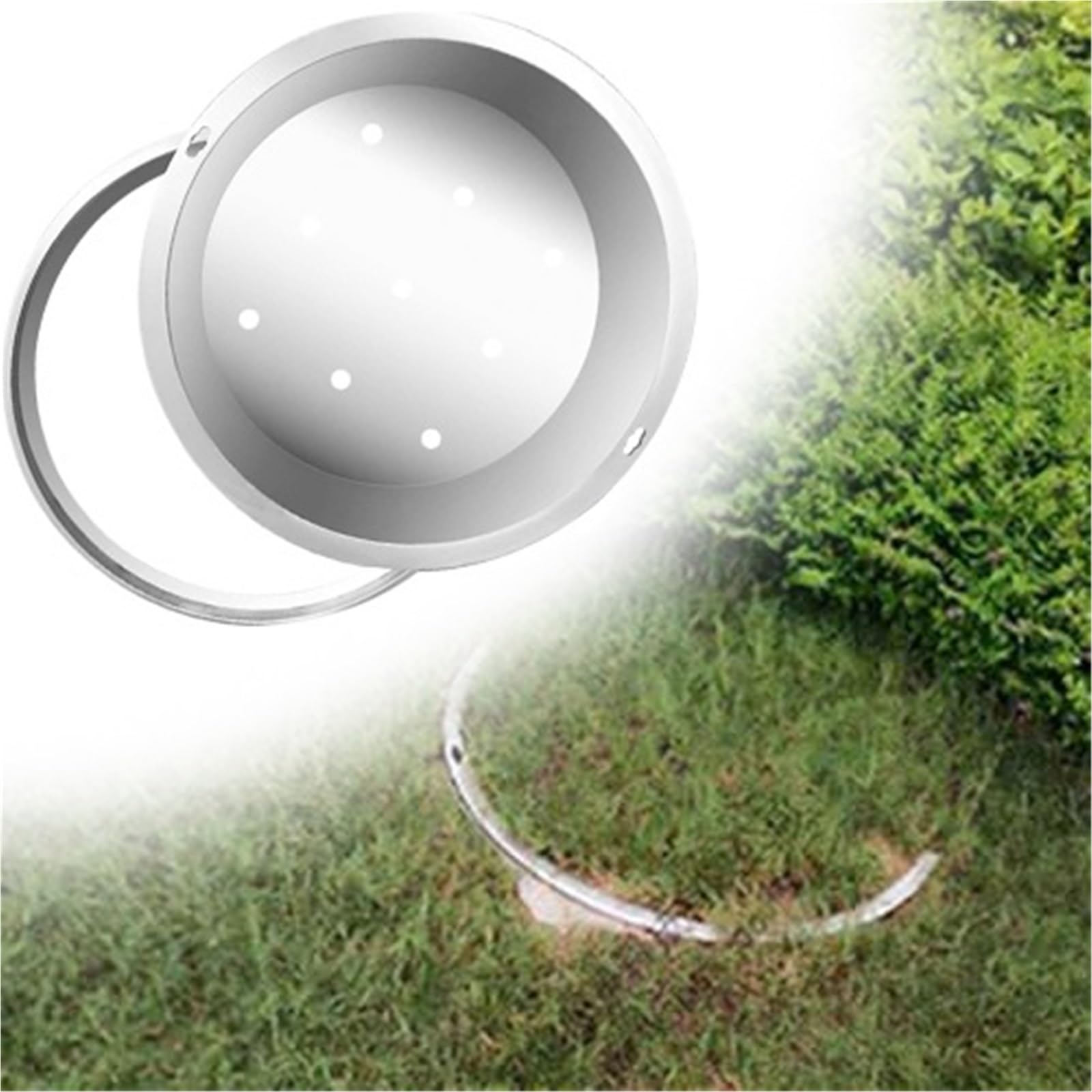 Copertura per pozzetto invisibile, 48 cm, rotonda, per giardini, sentieri, case e aziende, perfetta per abbronzatura settica e bacini drenanti affondati