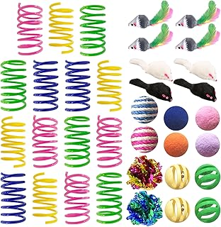 AGYM Ultimate 35-Piece Cat Toy Variety Pack: Springs, Mice, Crinkle, and Bell Balls