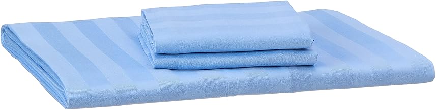 Rosa Home Bed Sheet Set Satin Double Bed Sheet Set Solid Bed Sheet 3 Pieces Ligh Blue Double Size 220*240 cm