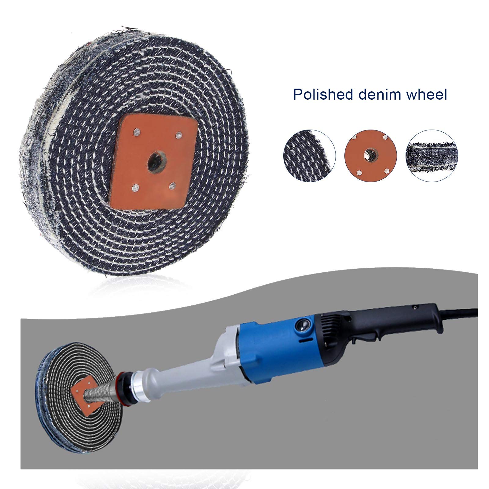 Lot de 2 Roues de Polissage Disque Outil de Polissage en Acier Inoxydable pour Bijoux en Métal 15,2 x 2,5 cm