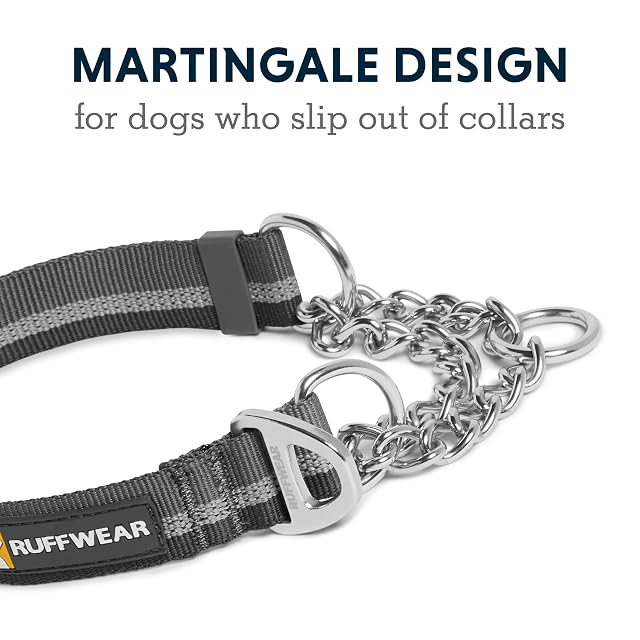 Foto 3 de 8 de RUFFWEAR Collar Chain Reaction para Perros, Collar Martingale Ajustable - Gris Granito, 11” - 14” (28-35,5 cm)