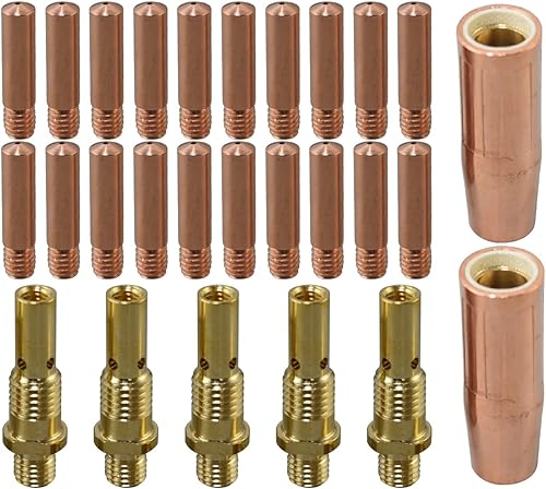 RIVERWELD MIG Welding Gun Kit Tip .030" 11-35 Conical Gas Nozzle 21-50 (12") Gas Diffuser 35-50 for Lincoln Magnum 100L and Tweco Mini#1 27pcs