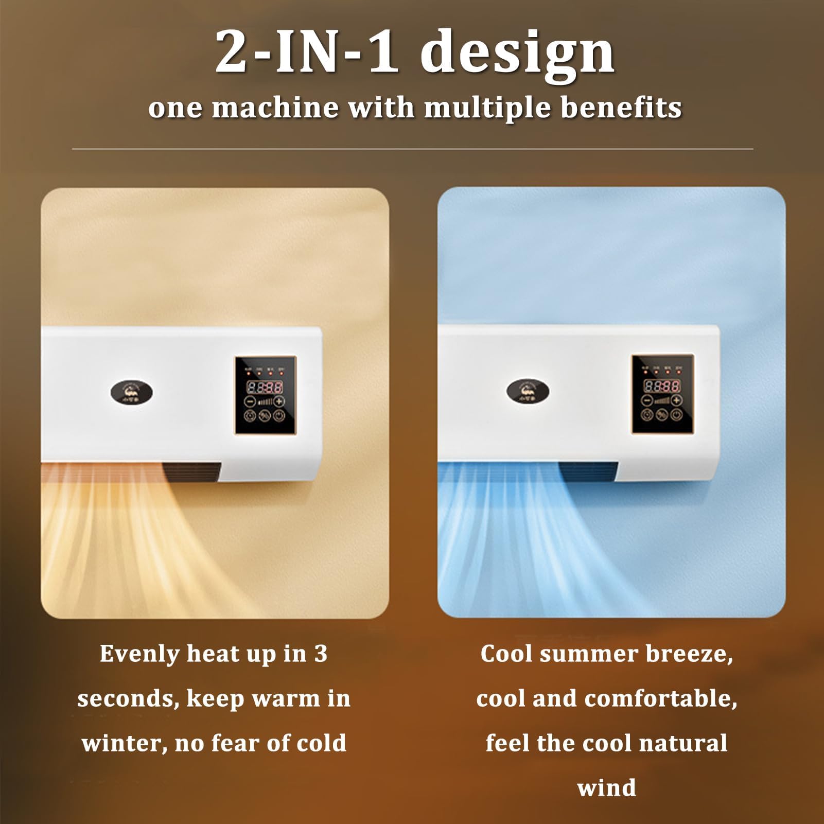 Climatizzatore Climafy 2025, condizionatore portatile con telecomando, 12000 BTU, design in ceramica PTC, raffreddamento e riscaldamento rapidi, temperatura costante intelligente, per casa o ufficio