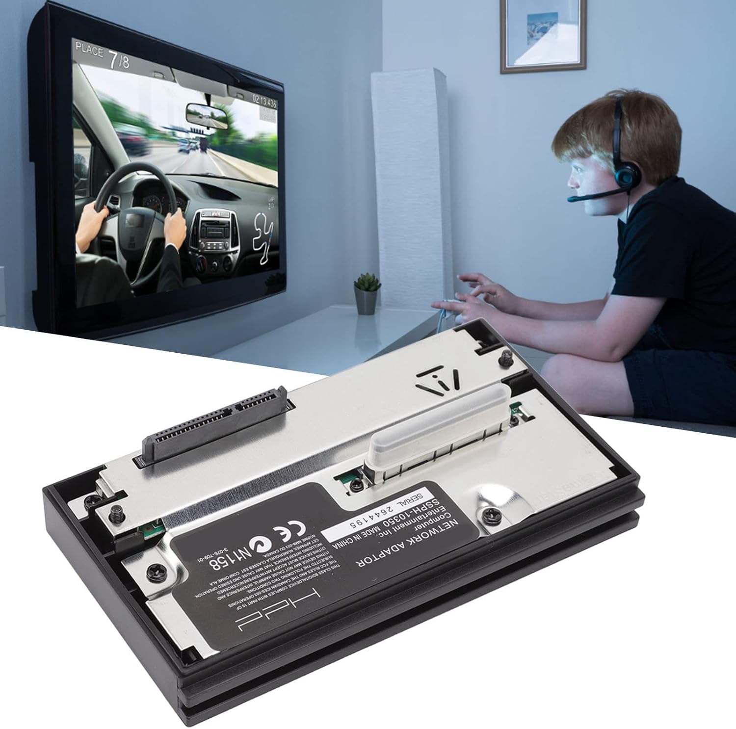 SATA Interface Network Adaptor, for Game Console, HDD Hard Disk Adapter, with 8MB FMCB V1.966 Memory Card, Supports 2TB SATA HDDs, Anti Interference