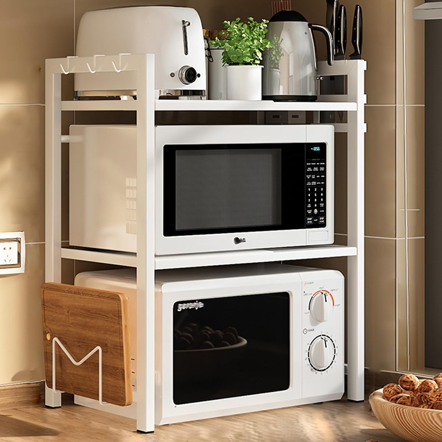 Durable Electric Oven Holder Shelf Microwave Oven Shelf with Fixing Kit Adjustable