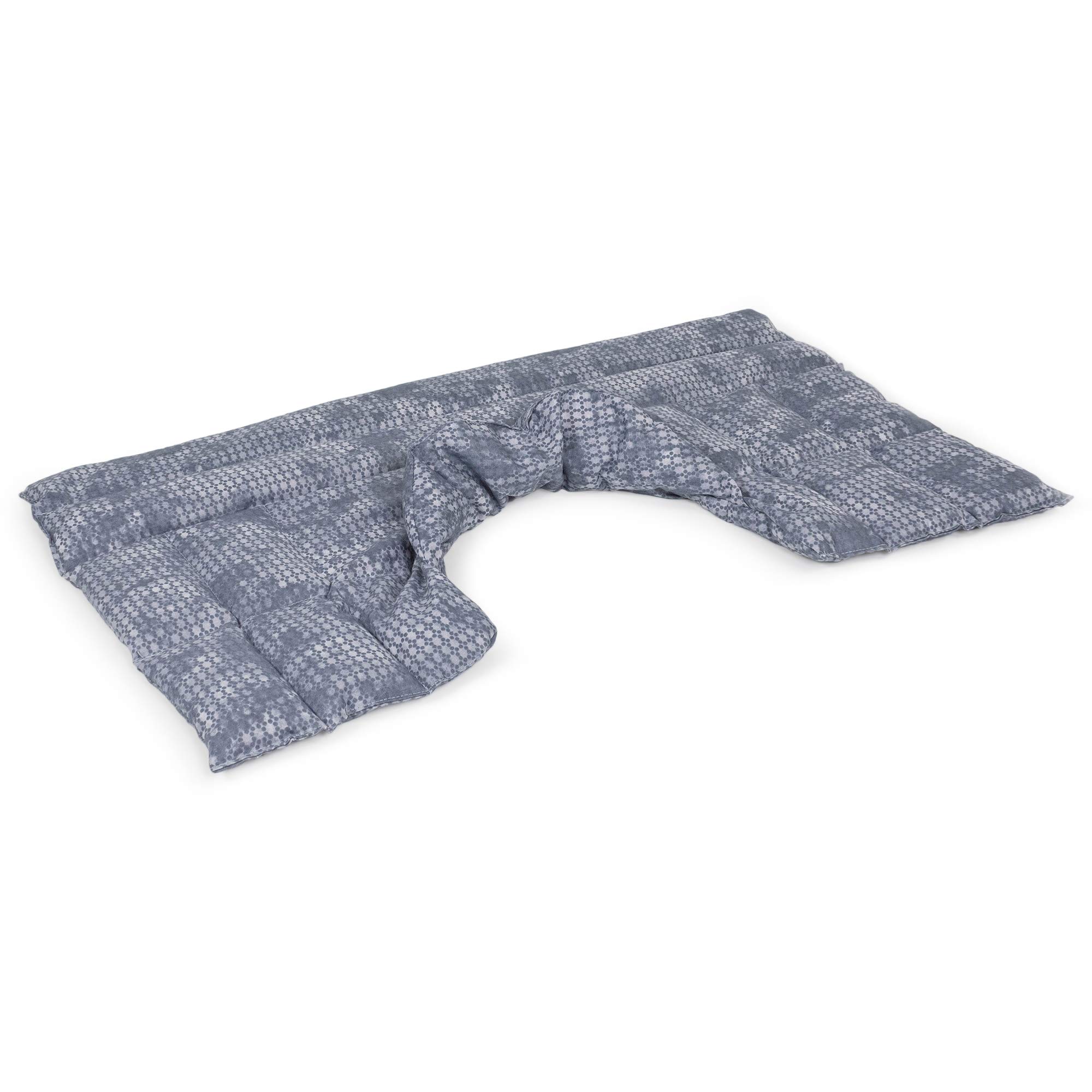 Cuscino termico cervicale XL per collo, spalle e schiena - Cuscino termico con semi di uva - used look grigio-blu