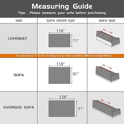 Miniatura 3 de MEETSKY Funda de sofá lavable para sofá de 2 cojines, a prueba de arañazos, protector de muebles en forma de L, funda de sofá modular suave para