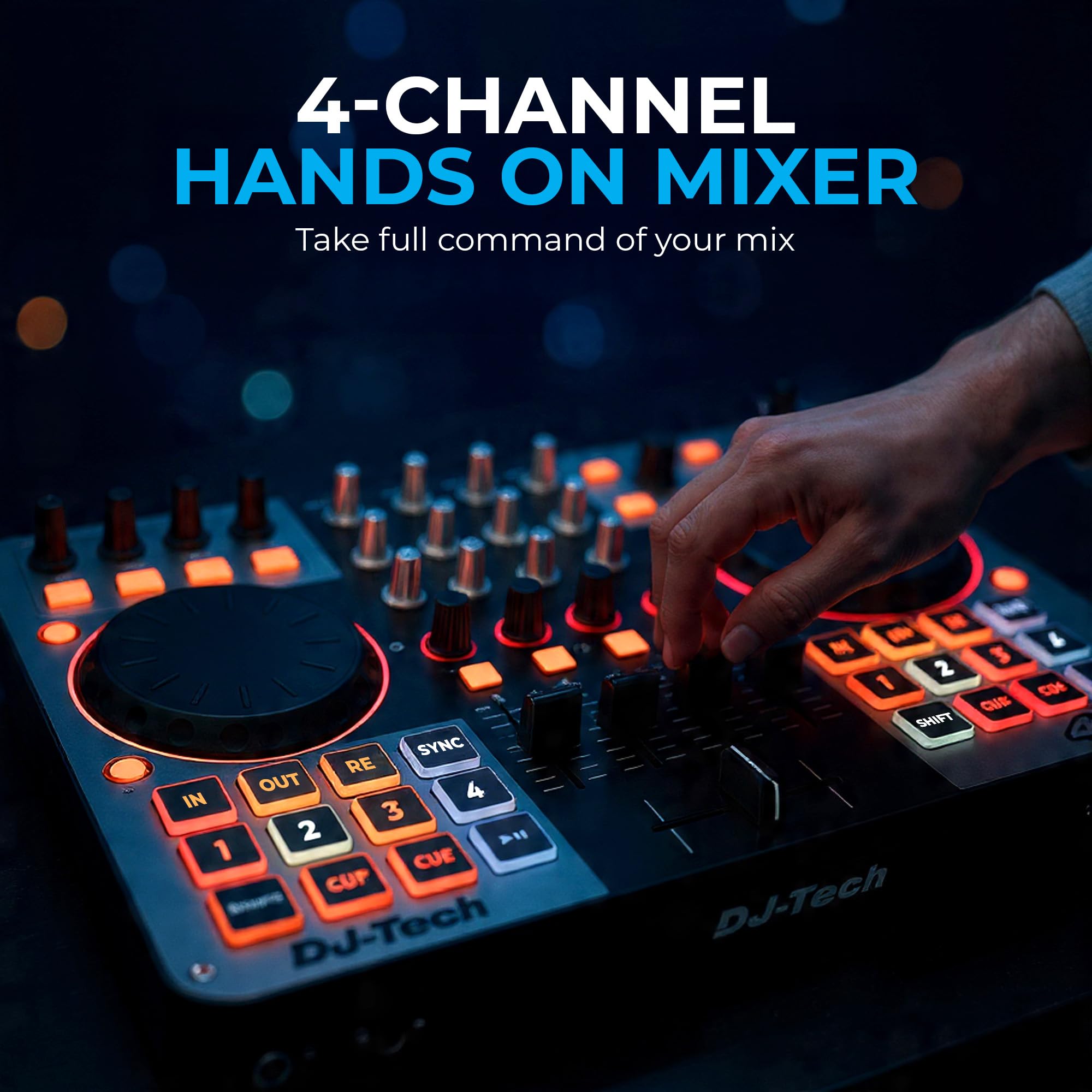 Amazon.com: DJ Tech DJ Controller, USB MIDI 4-Deck Control with