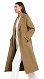 Women's Fall Long Wool Pea Coat,Blended Classy Double Breasted Trench Jacket,Winter Dress Overcoat,Lightweight