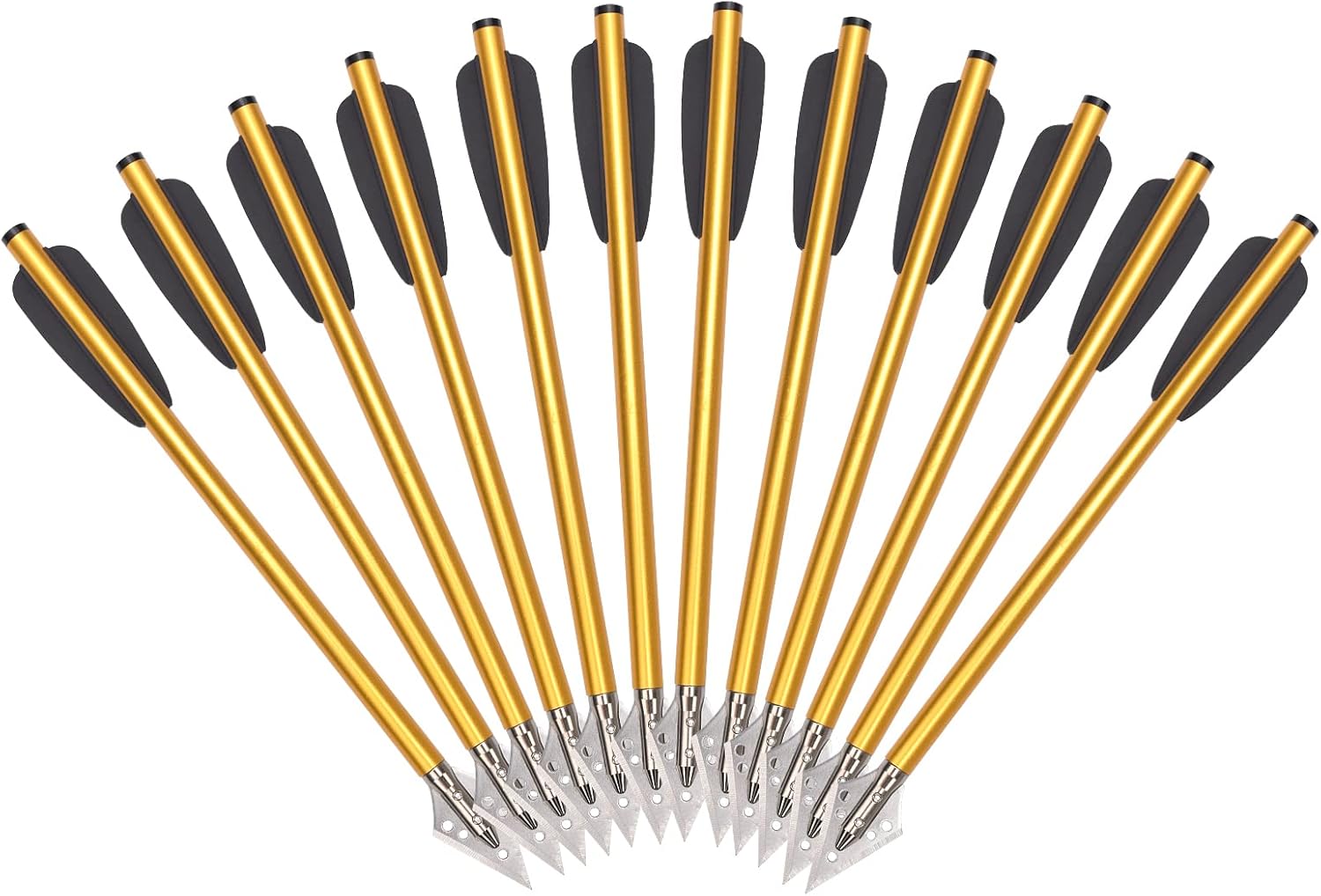 6.3" Pistol Crossbow Bolts, Aluminium Crossbow Arrows, Mini Crossbow Bolts with Steel Broadhead Tips for 50-80lbs Pistol Crossbow Precision Target Practicing Shooting and Small Hunting 6/12PCS