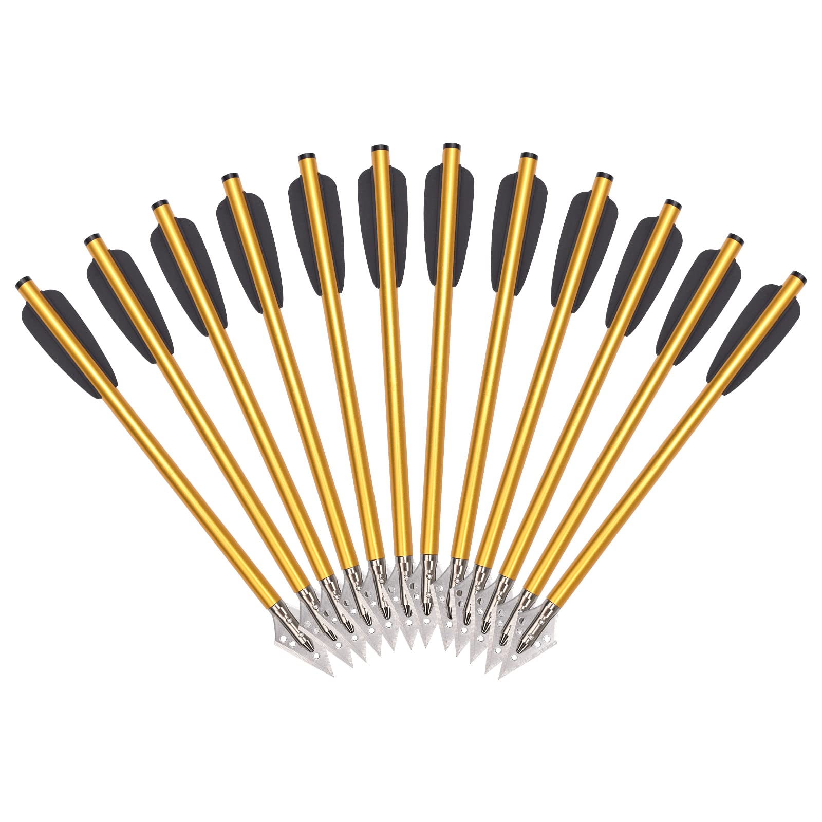 NIKA ARCHERY Boulon d'arbalète 6.3" Aluminium avec tête Large pour Pistolet 50-80 LBS