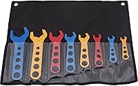Vista 5 de Speedway Motors Aluminum AN Fitting Wrench Set with Roll Case, 8-Piece User Friendly Feel with Fitting Size Stamped for Easy Identification, 11 x 6