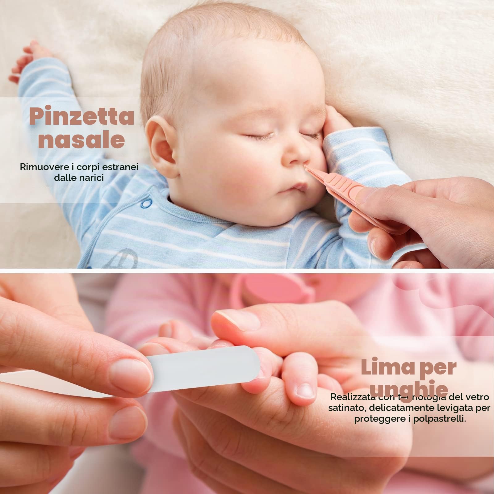 Set di tagliaunghie per neonati con simpatica custodia, set di lime per unghie e piedi per manicure e pedicure neonatale, regalo per la neomamma