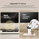 Height Adjustable Floor TV Stand for 32-55 Inch LED Smart TVs, Sleek White Wood & Metal Design, Universal TV Stand for Living Room and Bedroom, Square gallery image
