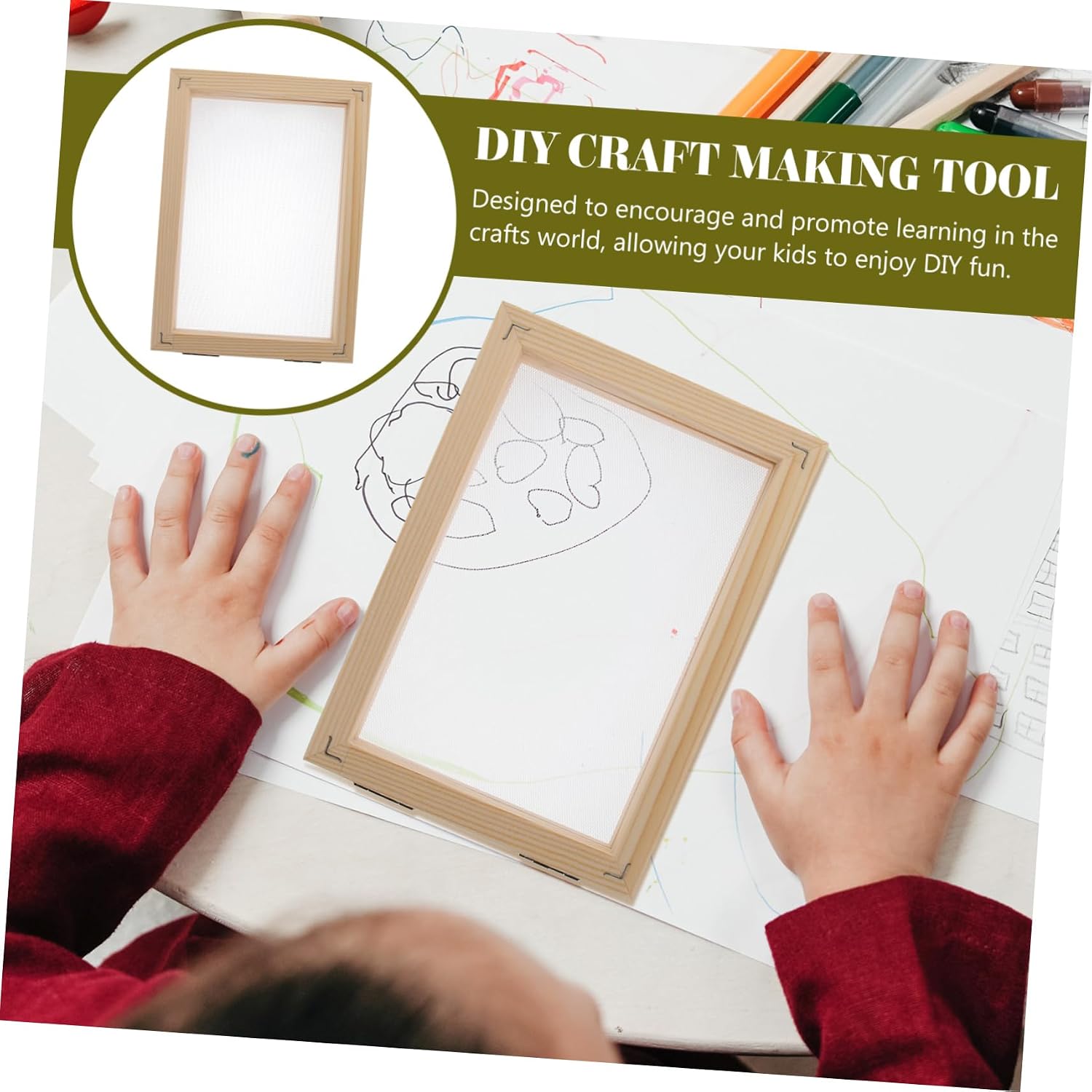 AUTSUPPL 21Pcs DIY Handmade Paper with Wooden Mould Craft Screen for Educational Paper Making Papermaking Tools for Crafting and Environmental Awareness