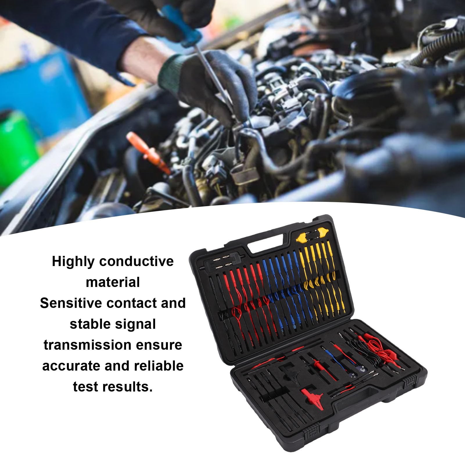 Kit de Cables de Prueba de Multímetro Automotriz de 92 Piezas, Herramienta de Diagnóstico Profesional con Clips, Sondas de Enchufe Tipo Banana, para Pruebas de Circuitos