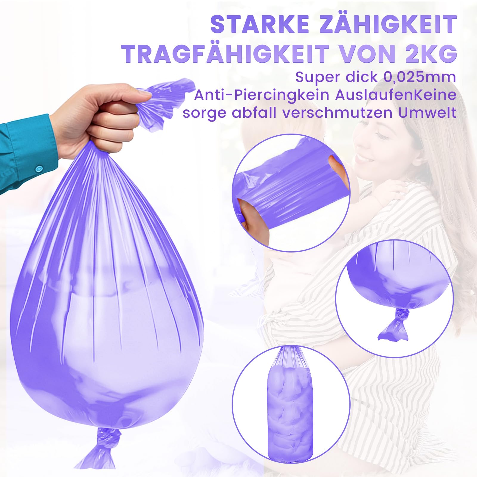 18 sztuk pojemników na pieluchy, pojemniki do uzupełniania, folia uzupełniająca, bezzapachowa, zagęszczona, doskonałe uszczelnienie i wytrzymałość, kompatybilne ze wszystkimi pojemnikami na pieluchy i