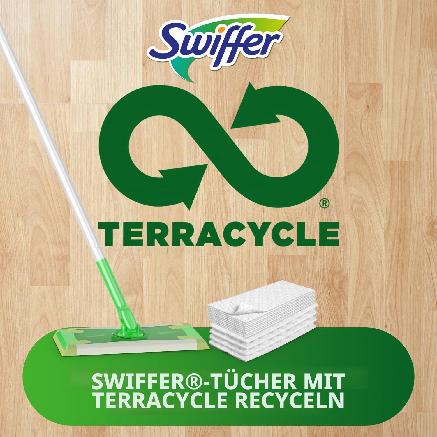 Swiffer Sweeper Trocken und Nass, Allzweck-Bodenwisch- und Reinigungs-Starter-Set mit strapazierfähigen Tüchern, enthält: 1 Bodenwischer, 19 Nachfülltücher