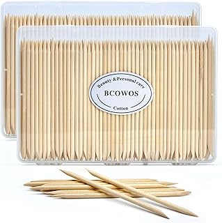360PCS Orange Sticks for Nails in a Case - 4.5 inch Double Sided Wooden Cuticle Pusher Sticks for Nail Art, Manicure & Pedicure - Wood Sticks for Waxing
