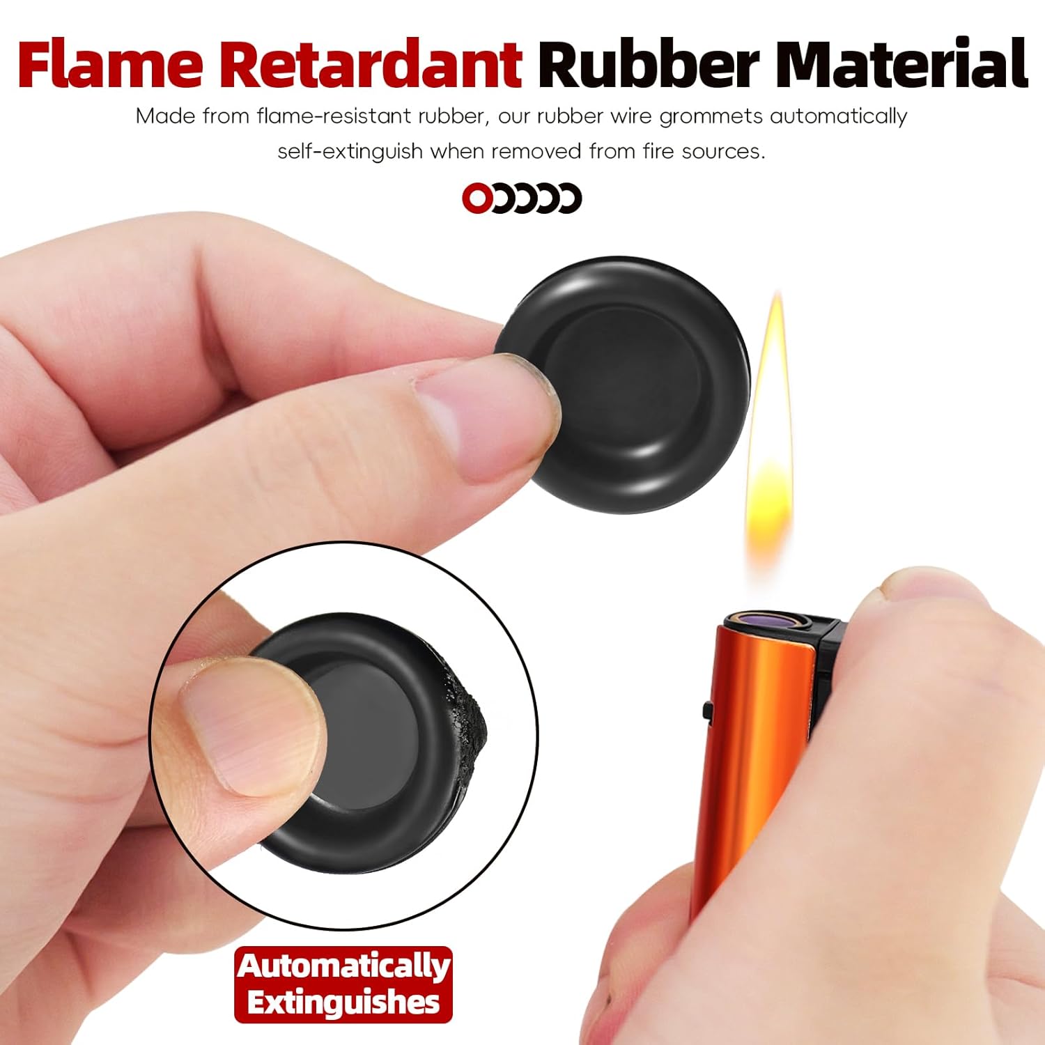 200 PCS Rubber Grommets Kit - 7 Sizes Double-Sided Firewall Rubber Hole Plugs, Rubber Grommets for Wiring, Automotive, Electrical, Home Improvement Repair (7/25", 3/8", 1/2", 5/8", 3/4", 7/8", 1")