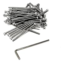 Vista 151 de iexcell 25 piezas M4 x 60/65/70/75/3.150 in paso de rosca 0.028 in acero inoxidable 304 cabeza hexagonal Tornillos Tornillos surtido Kit