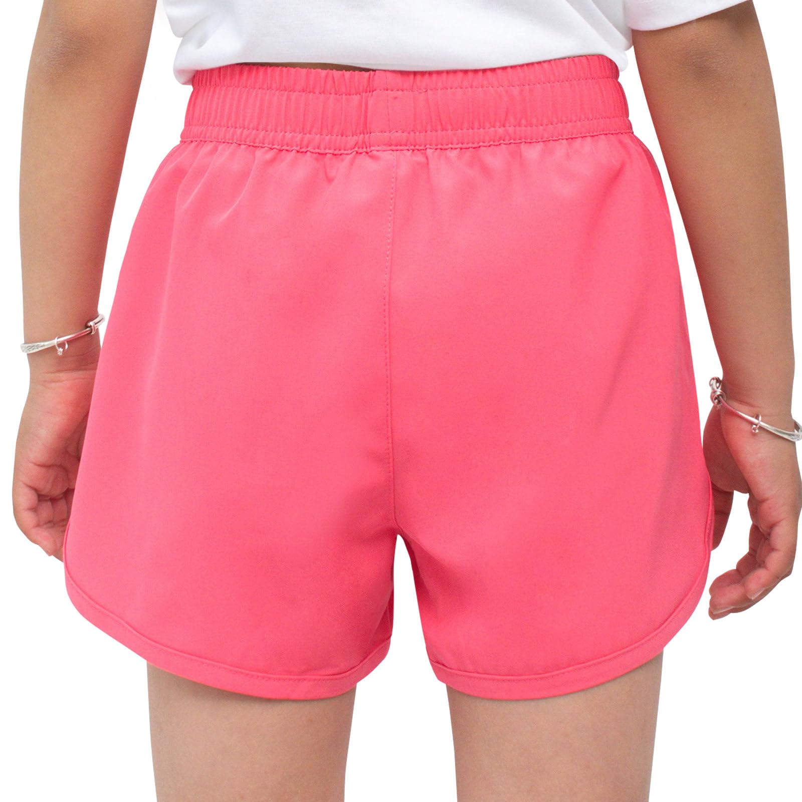 MEILONGER Bañador para niña 2 en 1, bañador para niños, corto, ligero, informal, traje de baño con pantalones interiores de compresión, cordón ajustable