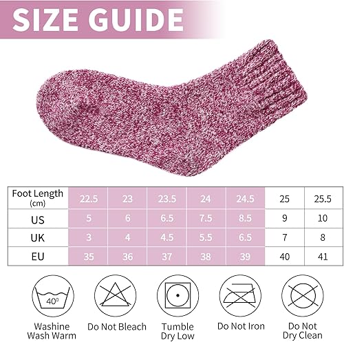Miniatura 4 de Wool Socks for Women - Womens Wool Socks Winter Socks for men Warm Thick Knit Wool Soft Vintage Casual Crew Socks
