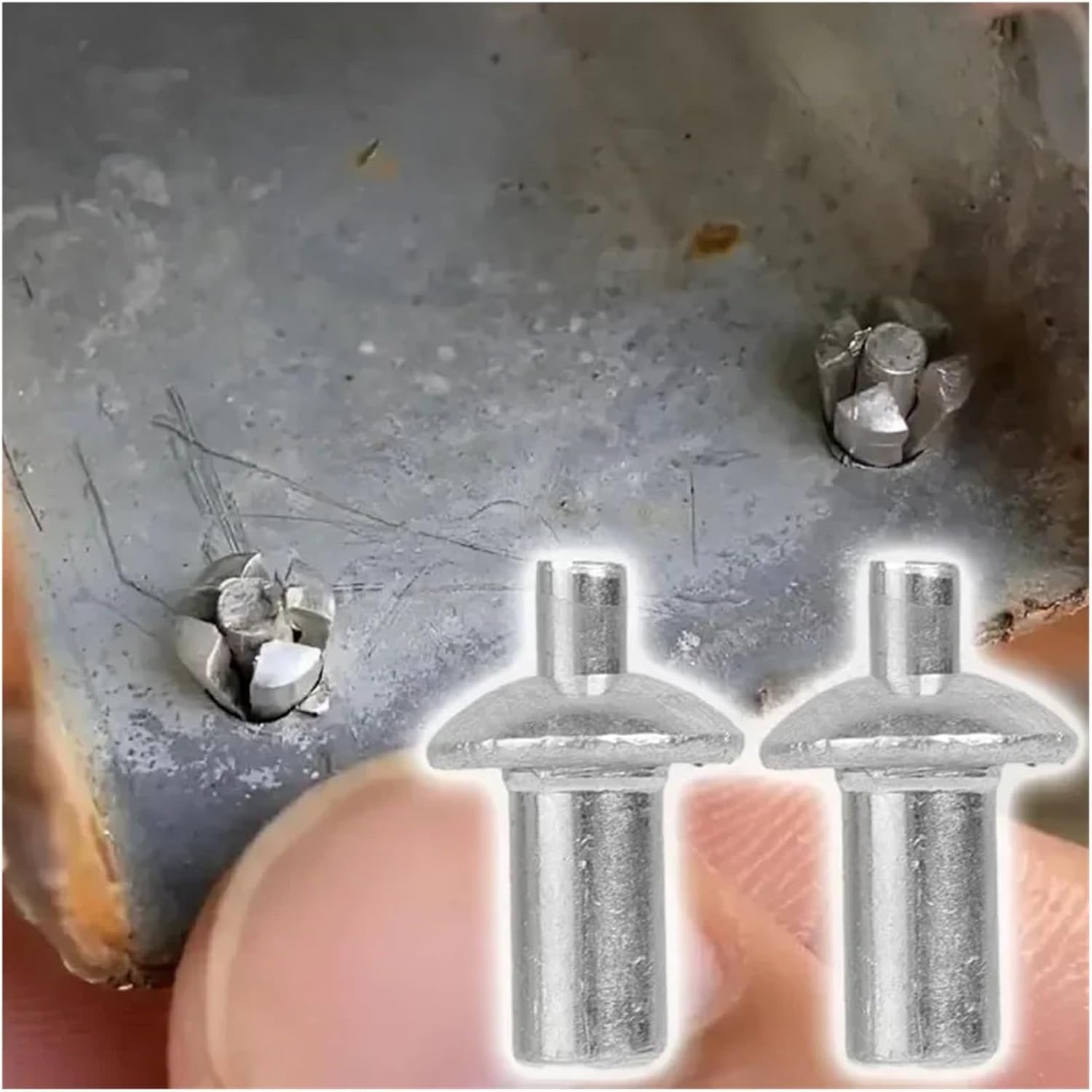 Hammer Rivets,Aluminum Nail Head Piercing Knock Type Small Tapping Screws Fasteners Rivet,