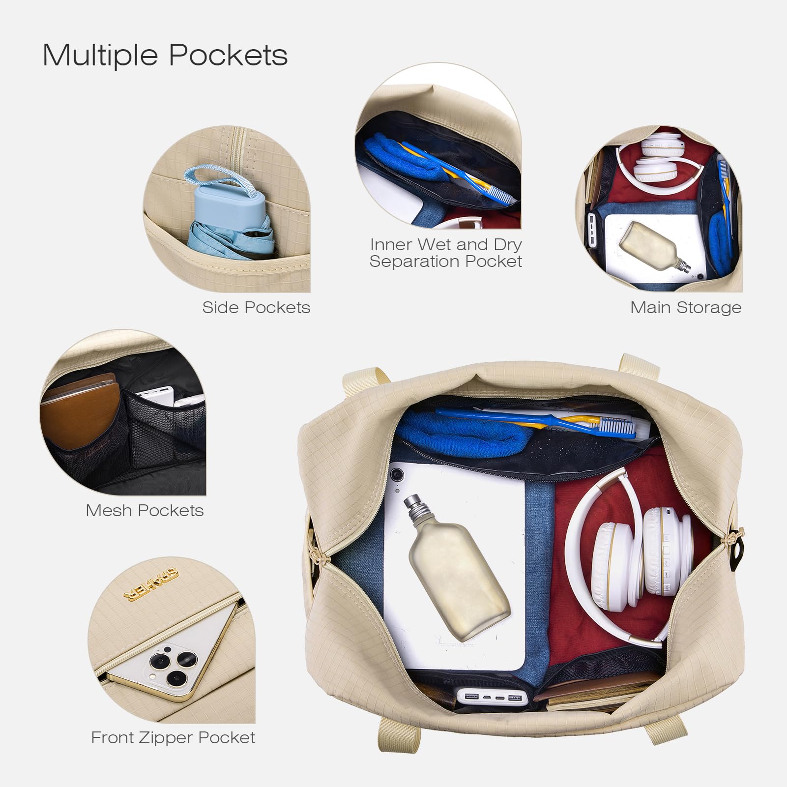 SPAHER Borsone da Viaggio Easyjet 45x36x20 Bagaglio a Mano Borsone Palestra Sportiva Grande 30L Donna Uomo Impermeabile Borsa da Viaggio Piscina Fitness Travel Duffel Cabin Bag