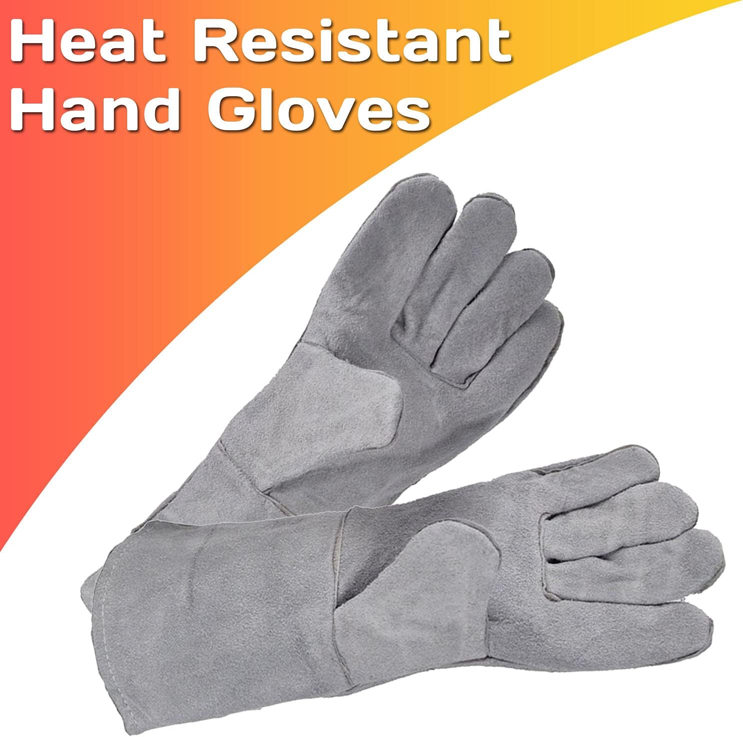 Heat Resistant Safety Protective Gloves for Melting Furnace Refining Casting Gold Silver Copper Aluminum Jewelry 13 inch. ideal for grilling charcoal