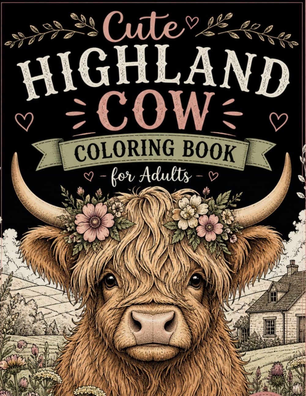 Cute Highland Cow Coloring Book for Adults: Adorable Hairy Coo Designs for Stress Relief and Relaxation: 100 Beautiful & Relaxing Highland Cow Designs for Stress Relief