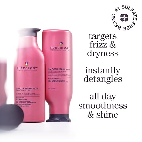 Vista 4 de Pureology Smooth Perfection - Juego de champú y acondicionador antiencrespamiento Suaviza el cabello y el color seguro Sin sulfatos Vegano