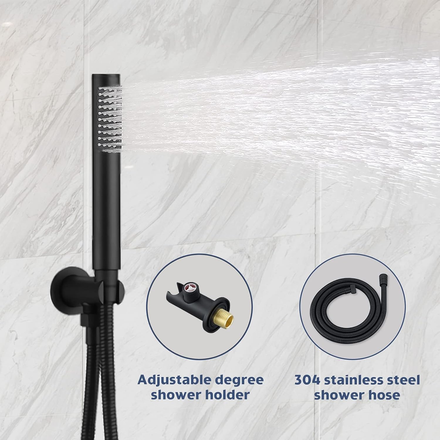 10 Inches Bathroom Rain Mixer Shower Combo Set Celling Mounted Rainfall Shower Head System Matte Black Finish Shower Faucet Rough-In