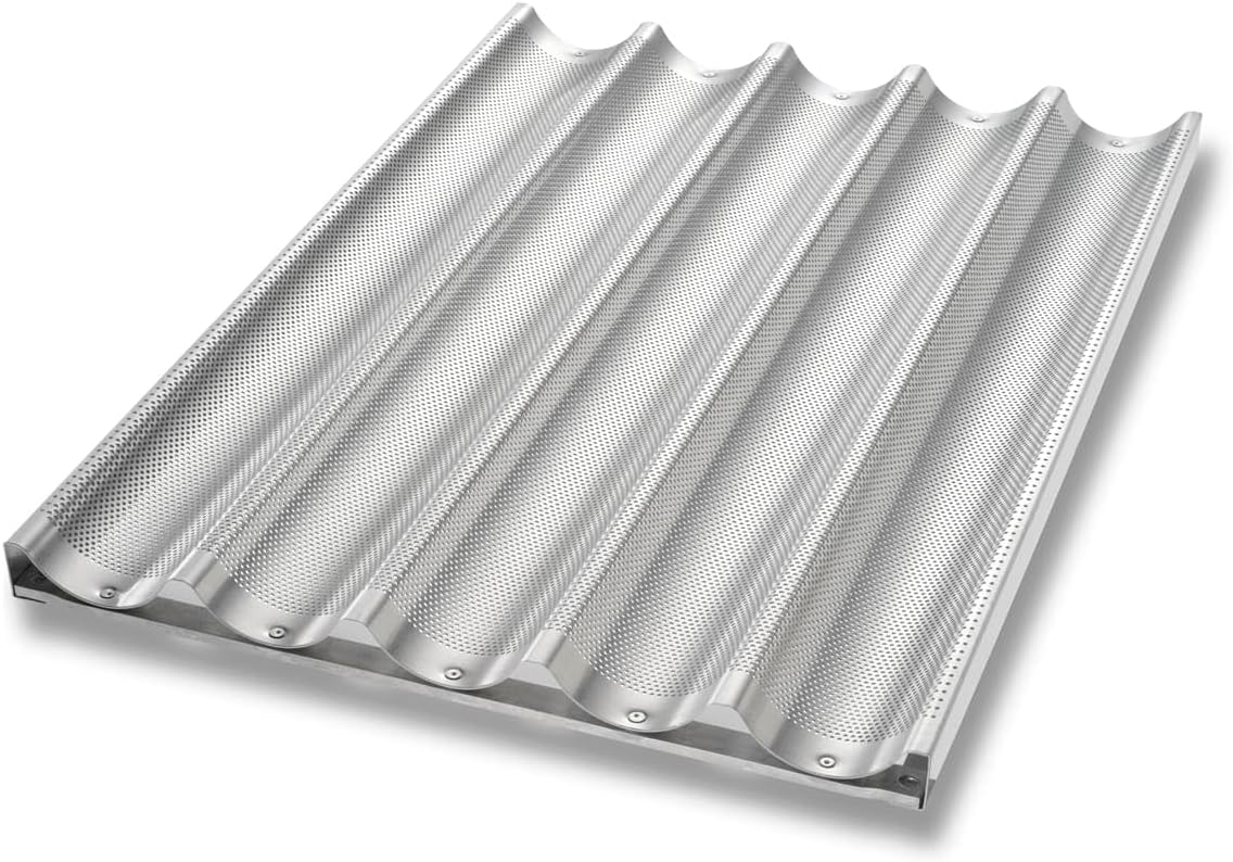 Chicago Metallic Uni-Lock Perf. Aluminum 5-Mold Baguette Pan