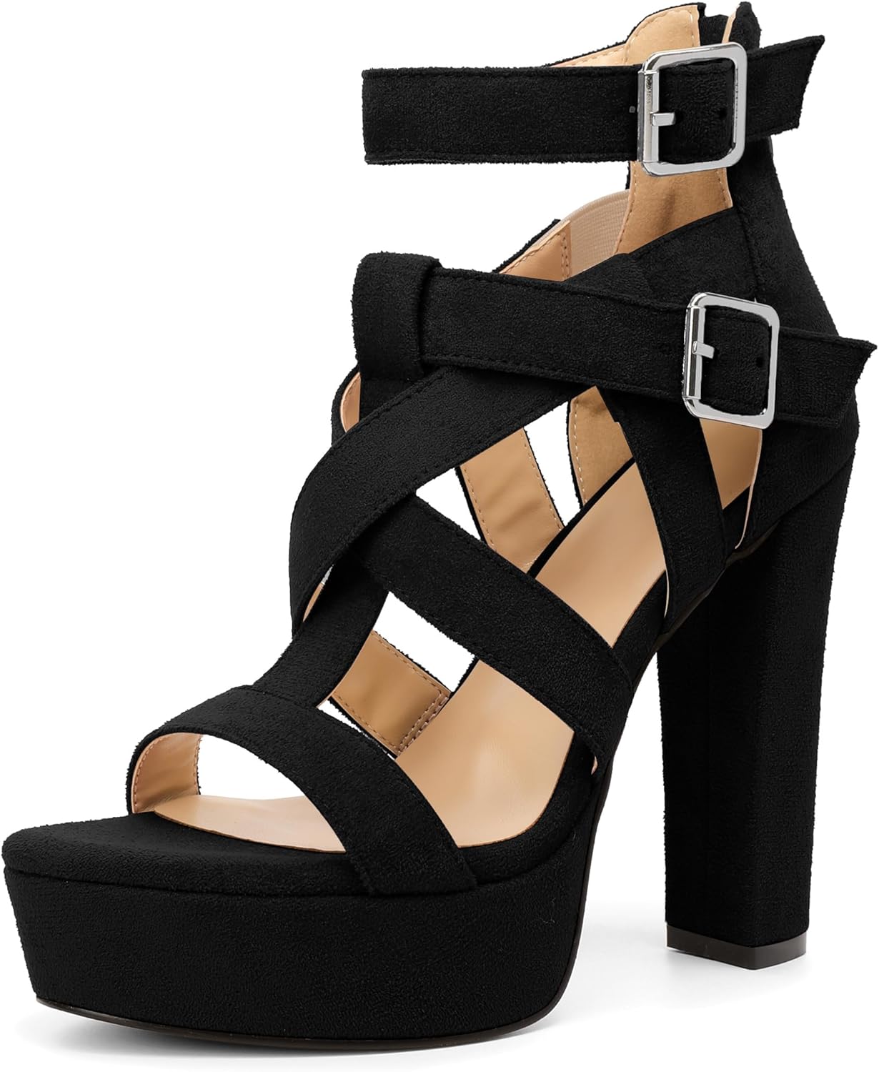 SAMMITOP Women's High Heel Sandals - Chunky Block Design