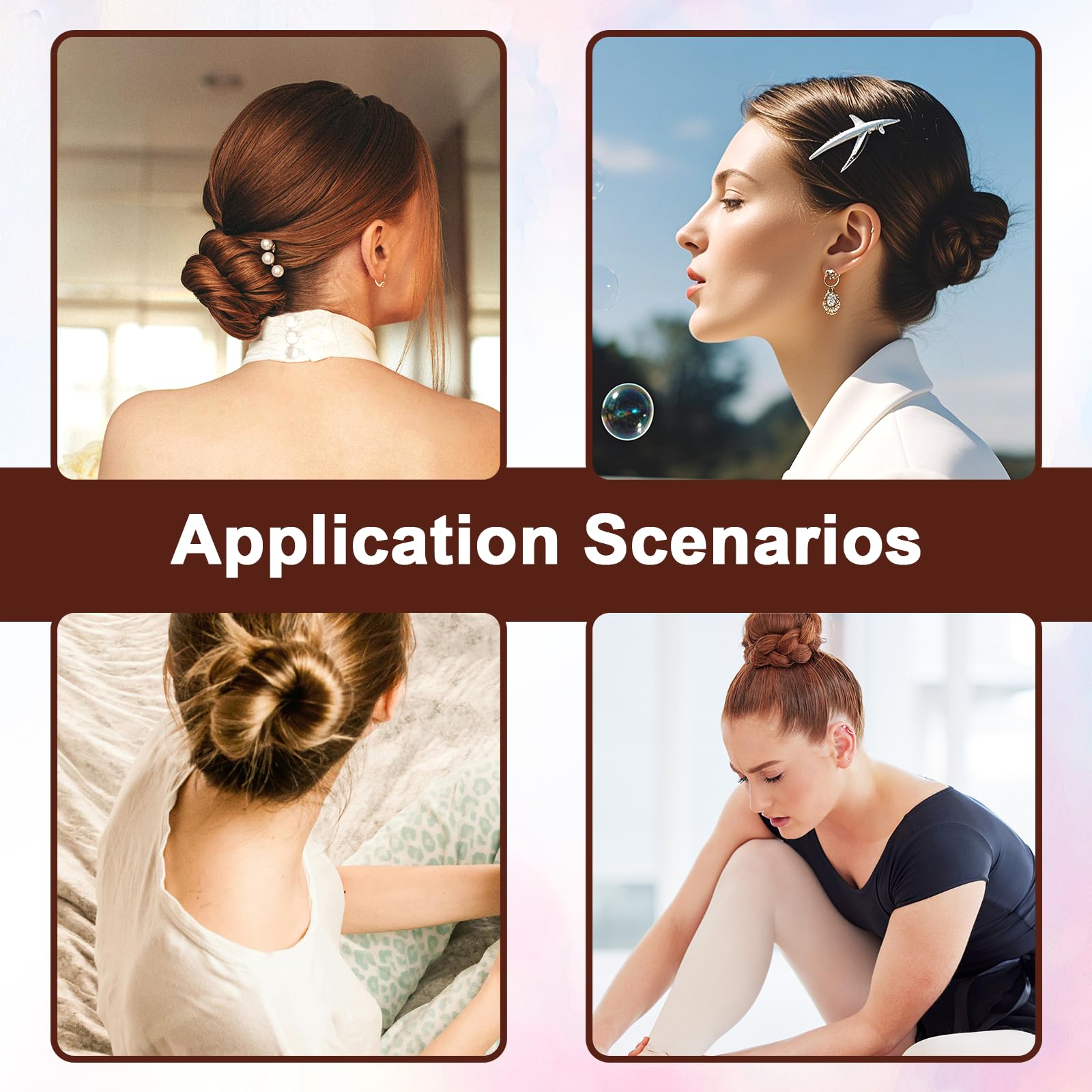 cobee 3 piezas para hacer moños para cabello de mujer, kit de moño de ballet, accesorios para hacer moños, herramienta de trenzado francés, rizador, diademas, para mujeres y niños, pelo largo y corto