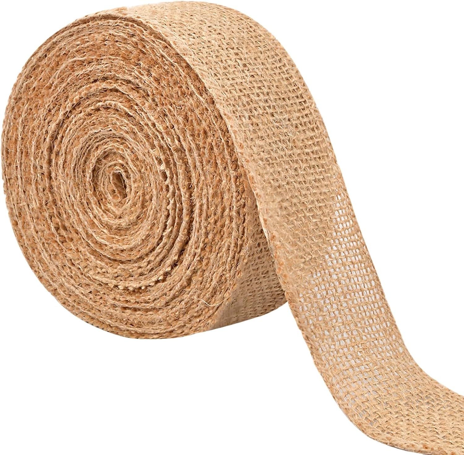 Nastro Di Juta Naturale 50mm X 20 Metri (2 Rotoli Da 10 M) - Spago Vintage Per Confezioni Regalo, Bomboniere Matrimonio, Decorazioni Rustiche E Artigianato Fai Da Te