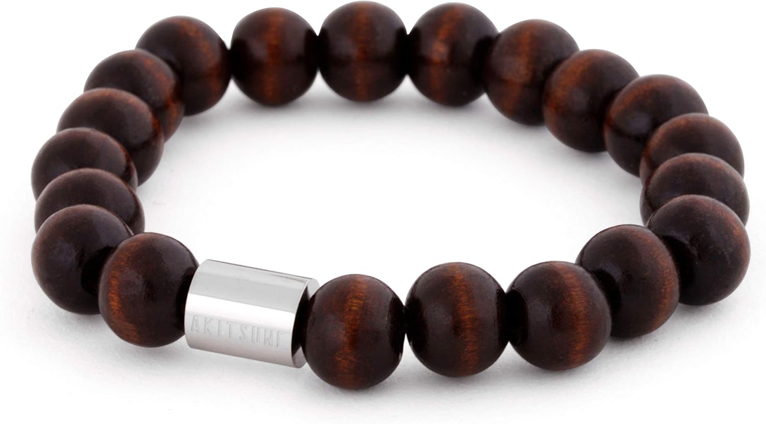 Akitsune Artem Beaded Bracelet - Arm Jewelry Women Men's Wood Black Brown - Matte Black Black